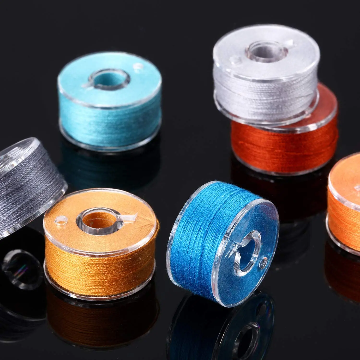 FLRHSJX 5/30pcs Multicolor Sewing Thread Bobbins Sewing Machine Spools Plastic Bobbins with Thread for Sewing Machines Supplies