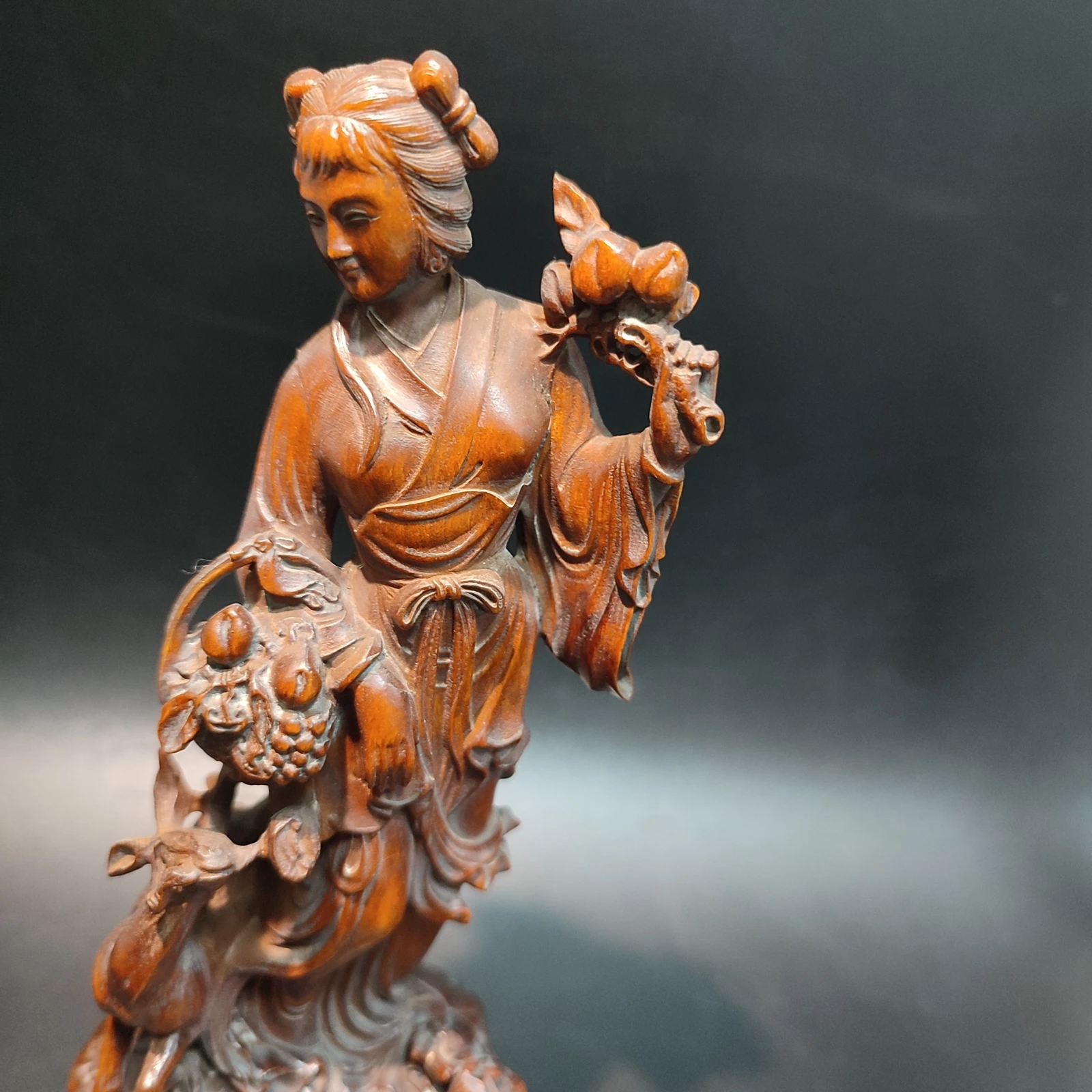 chinese carved wood buddha statue vintage wooden quan kwan yin statue carvings statuette femme decoration