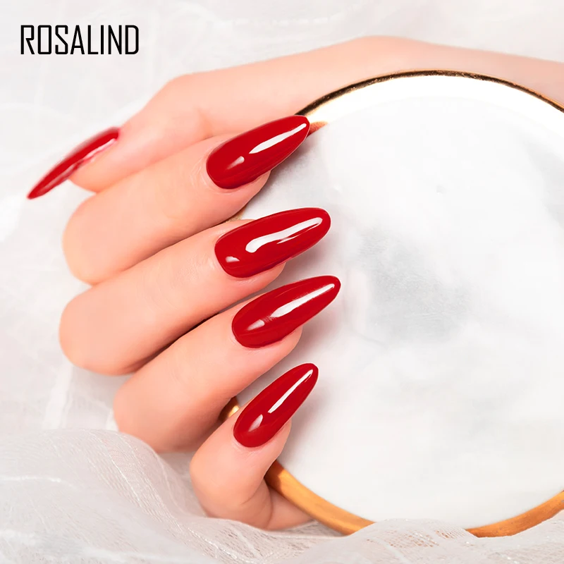 ROSALIND-esmalte de Gel híbrido para manicura, barniz semipermanente, Base superior, Color puro brillante, 7ml