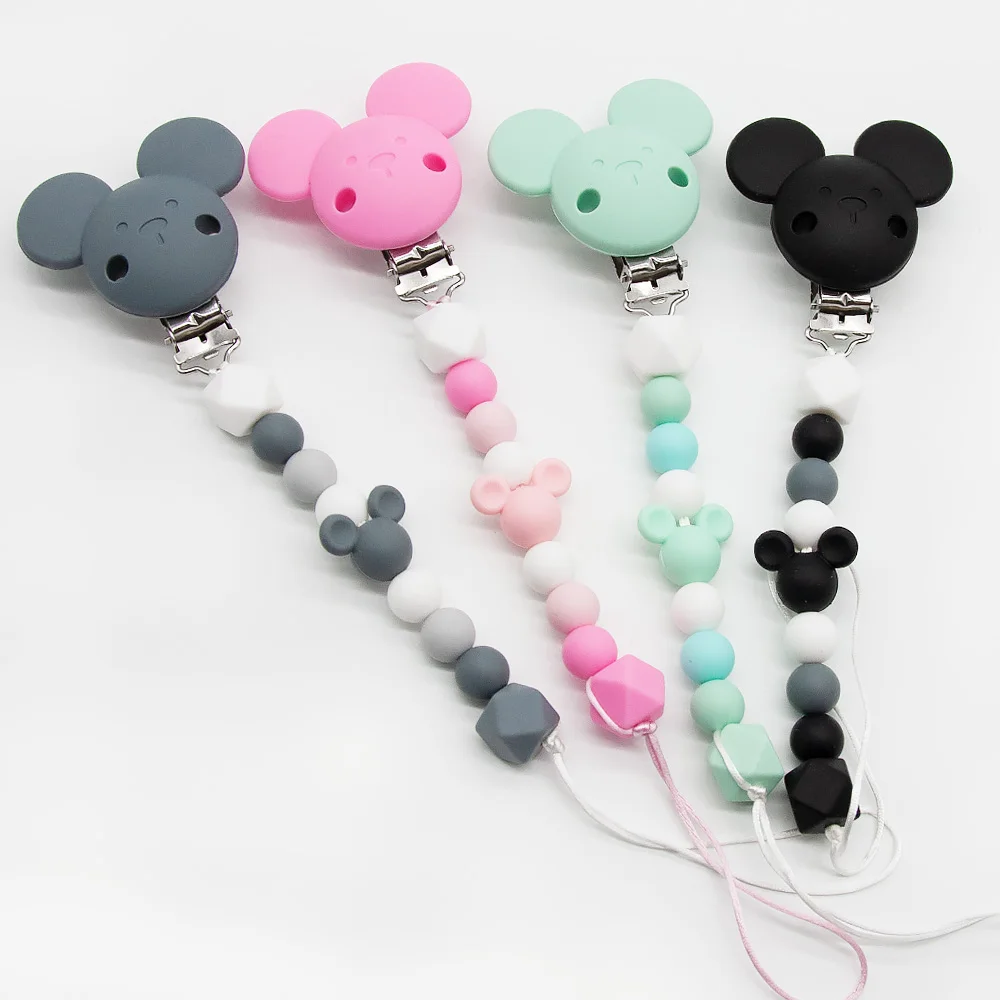 

Cute-Idea 1set Silicone Animal Cartoon Baby Soft Teether Chewable Food Grade Teething BPA Free Handmade DIY Baby Product Toy