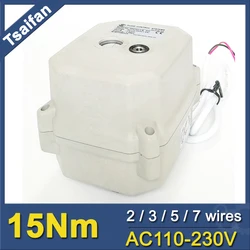 Electric valve actuator 15Nm of  ISO5211 standard F03 and F05 connection crane, motroized valve actuator 110V to 230V Tsaifan