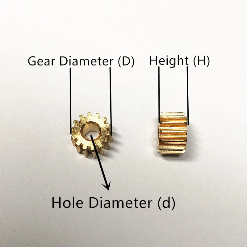 11 Sizes Brass Shaft Gears Metal Motor Teeth Copper Axis Gears Sets 1mm 2mm Hole Diameter DIY Helicopter Robot Toys Dropshipping