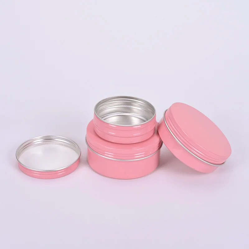 50PCS 60ml 100ml 150ml rosa aluminium gläser gewinde aluminium dosen Dosen verpackung haar wachs creme kosmetische aluminium boxs großhandel