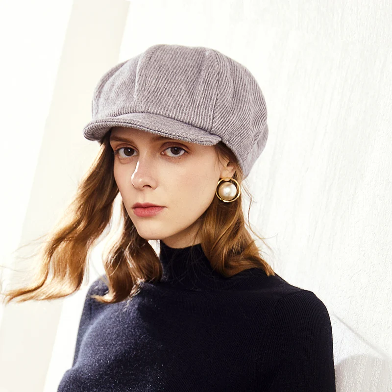 

H775 Women Visor Hat Autumn Winter Warm Thick Wool Cap Student Girl Pure Color Casual Shopping Party Simple Leisure Fashion Hats