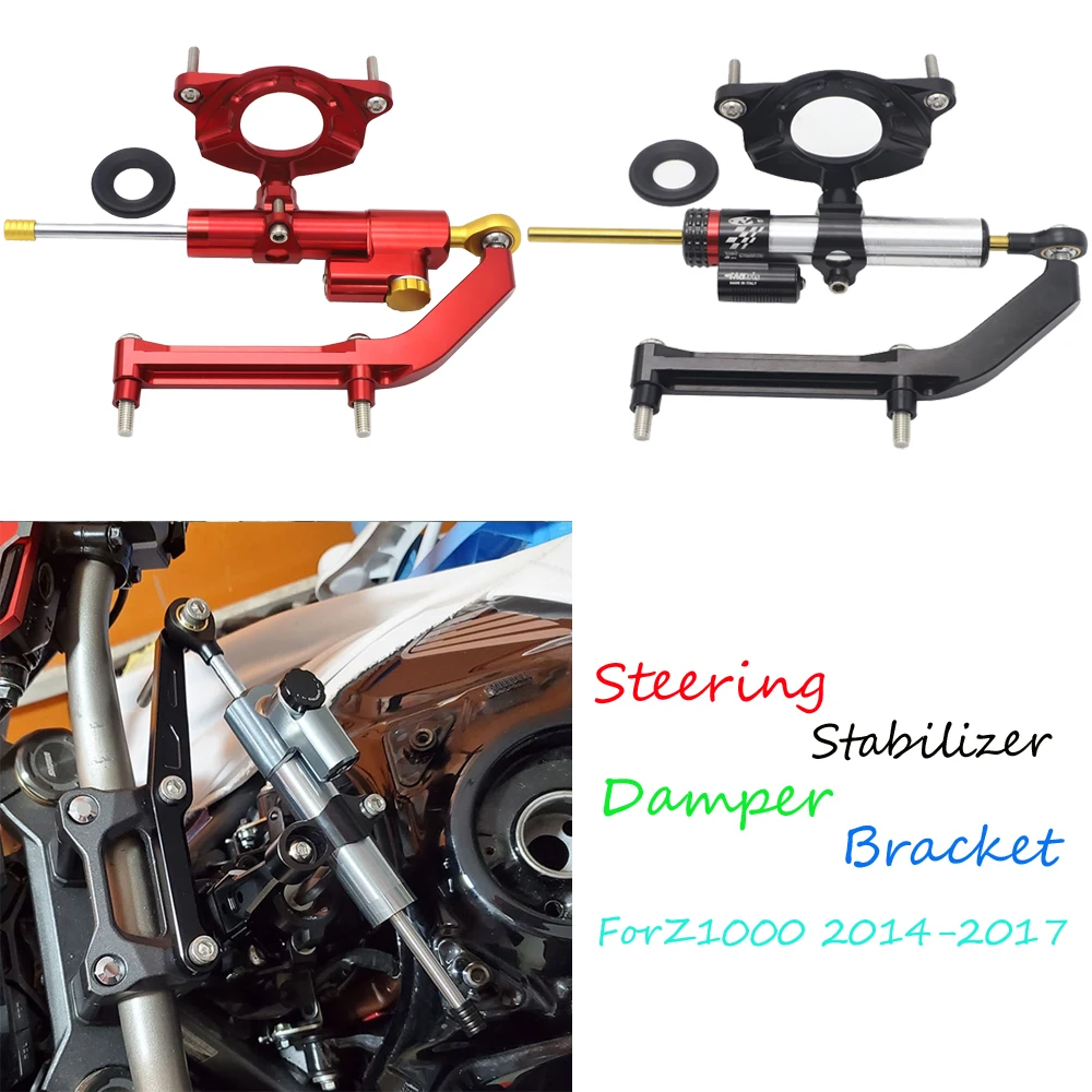 

For Kawasaki Z1000 2014-2017 Motorcycle CNC Aluminum Alloy Adjustable Steering Damper Stabilizer Bracket Mounting Kit