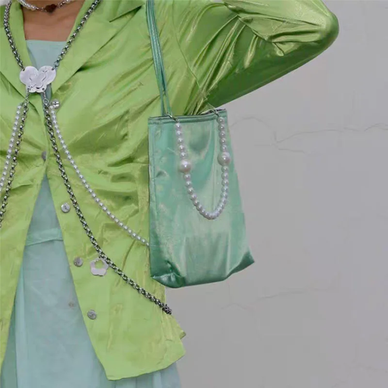 Retro Women Satin Small Handbags New Fashion Ladies Mini Shopping Underarm Bag Vintage Design Cool Girl Tote Purse Shoulder Bags