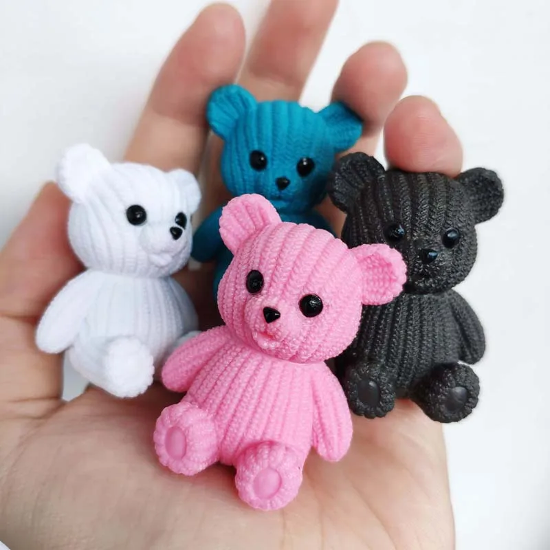 Mini Teddy Resin Bear Accessories Doll House Decoration Miniature Bear Model Dollhouse Toys For Kids Baby Shower Toys Gift