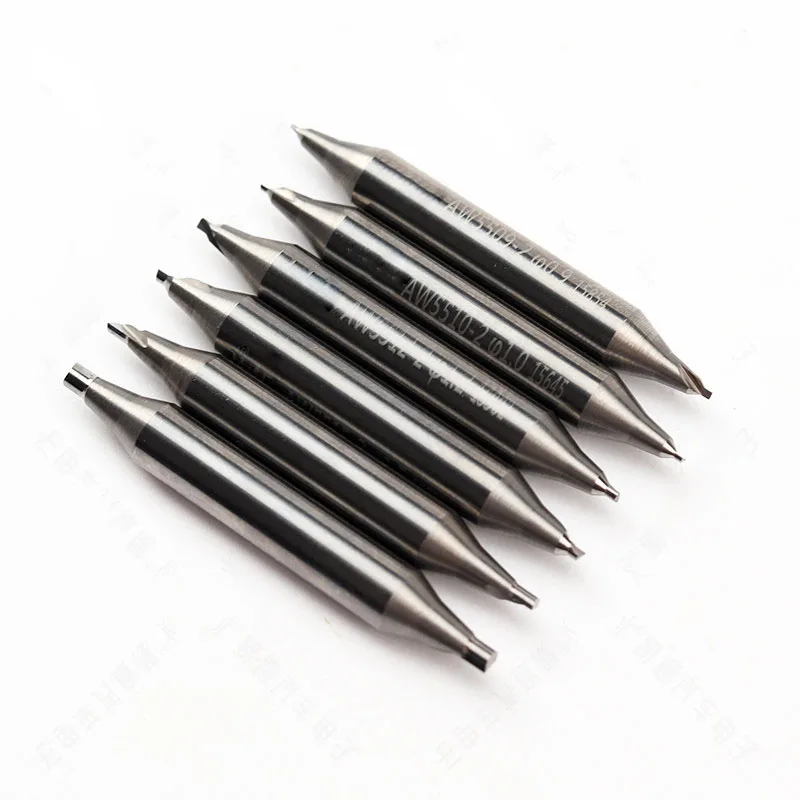 Carbide End Mills Tungsten steel Double-head Endmill  0.9mm,1.0mm,1.2mm,1.5mm,2.0mm and 2.5MM single key cutting tool