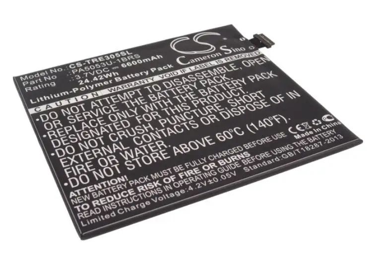 cameron sino 6600mah battery for TOSHIBA AT205 AT205-T16 AT305 Excite 10 10LE PA5053U-1BRS 	Tablet Battery