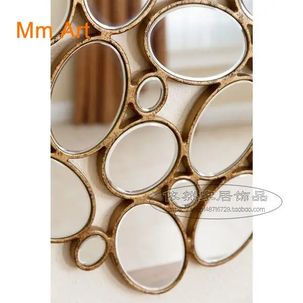 European and American Luxury Foyer  Decorative Mirror Venice Simple Fireplace Wall-Hanging Mirror   Corridor Mirror