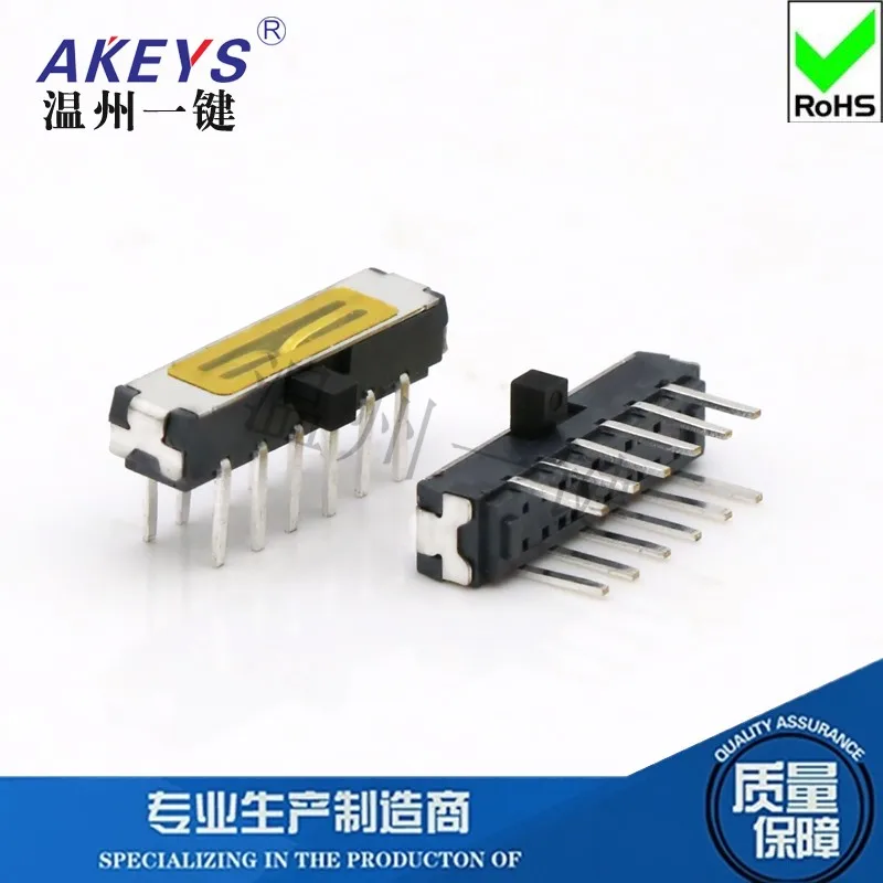 10PCS MSK-42D01 MINI slide switch 4P2T DIP side slide 12 pin 2 position mini toggle switches MSK-09