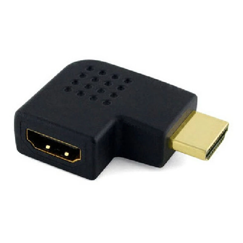 Męski na HDMI dla kobiety-kompatybilny 90 stopni kątowy konwerter Adapter HDTV PC TV HDTV