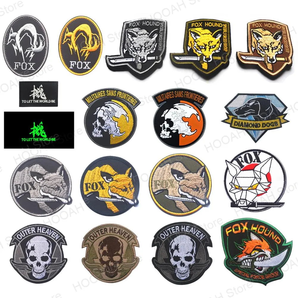 Metal Gear Solid MGS 5 Diamond Dog Army Special Force Group Ghost Embroidered OUTER HEAVEN Patch Stripes naklejka FOX HOUND patch — zdjęcie 3
