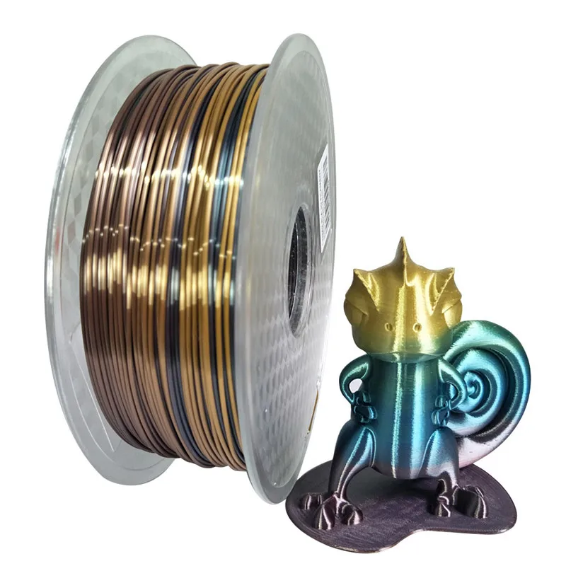 Silk Rainbow PLA 3D Printer Filament 1.75mm 0.25/0.5/1Kg Filament Silky Shine 3D Printing Materials Shiny Metal Filament