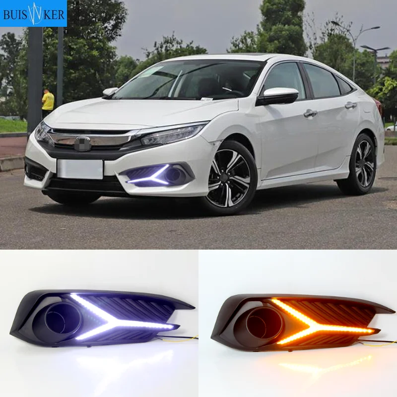 

1 set For Honda Civic 10th 2016 2017 2018 LED DRL Daytime Running Light Daylight fog lamp Rear brake tail light