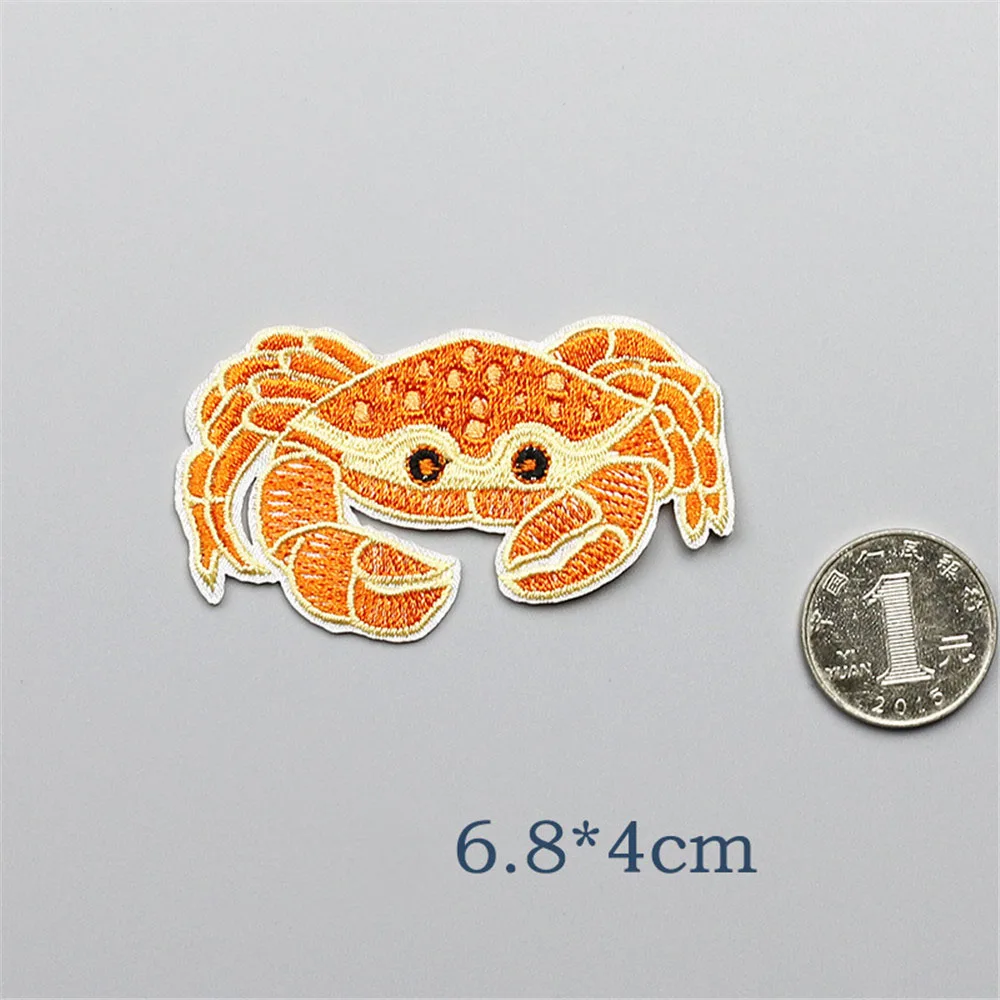 Fish Crab Lobster Turtle DIY Cloth Badges Decorate Iron On Patch Clothes Apparel Sewing Decoration Applique Sew On Patches