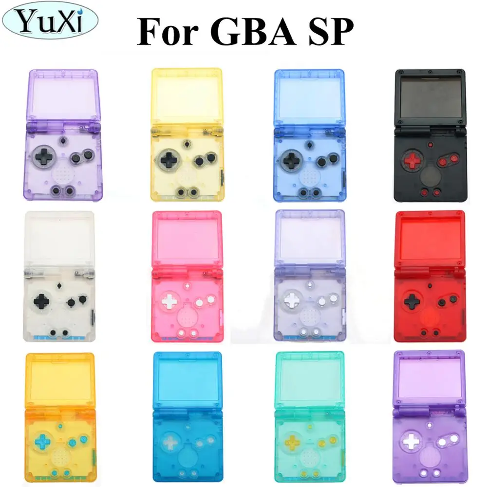 

YuXi Transparent Clear white purple green Red For GameBoy Advance SP Shell For GBA SP console Housing Case Cover