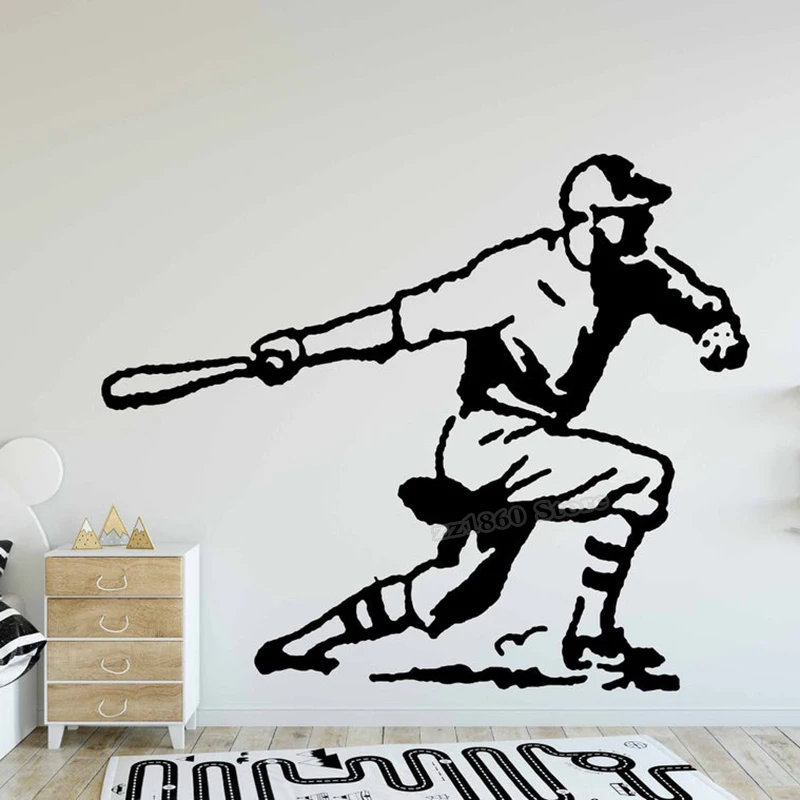 Baseball Players Wall Decal Favorite sports Baseball Wall Sticker Baseball Wall Decor Vinyl Art Decal Boy Room Decor Mural B747