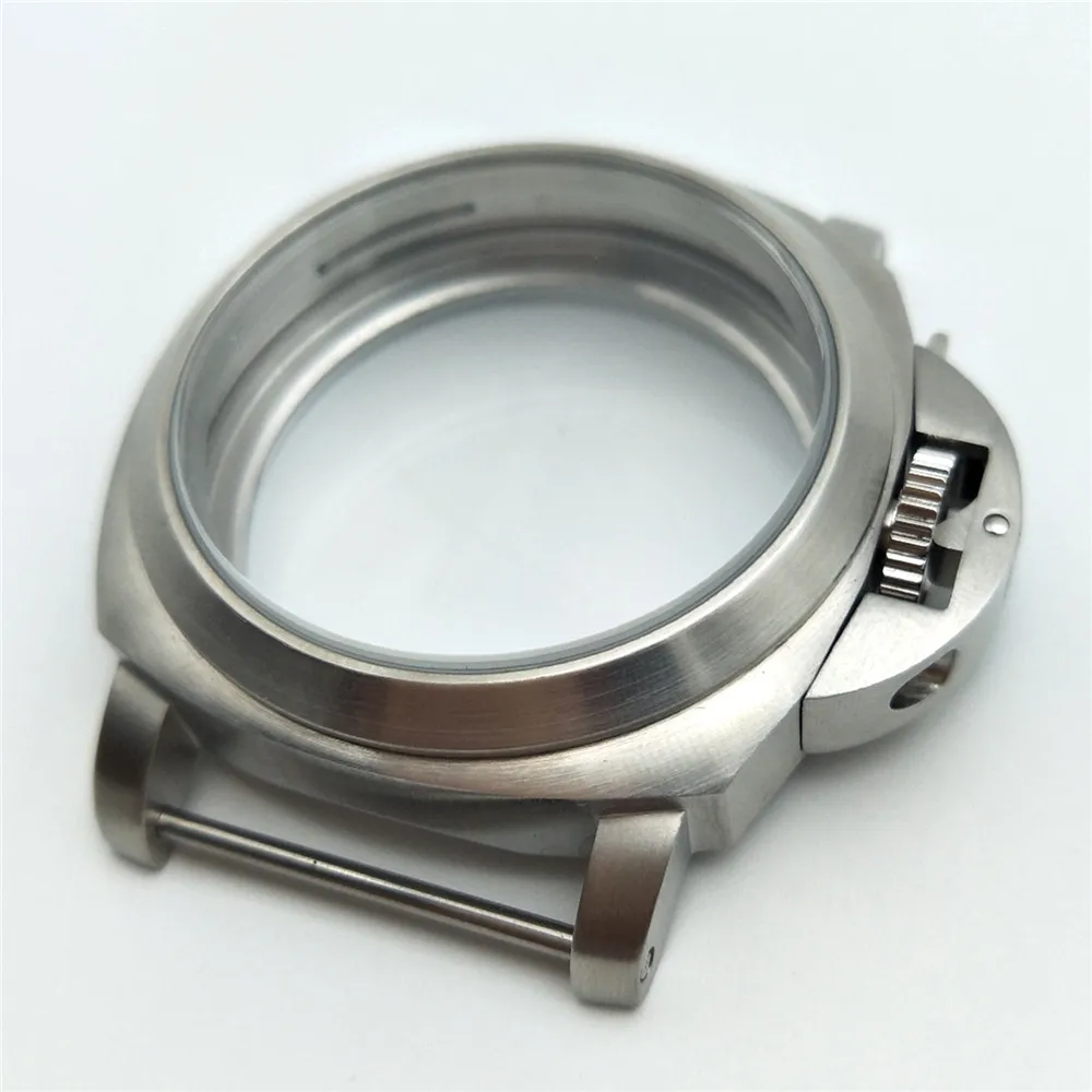 44MM Watch Case with PAM Stainless Steel Brushed Shell for ETA 6497/6498 for ST3600/ST3620 series Mechanical Movement