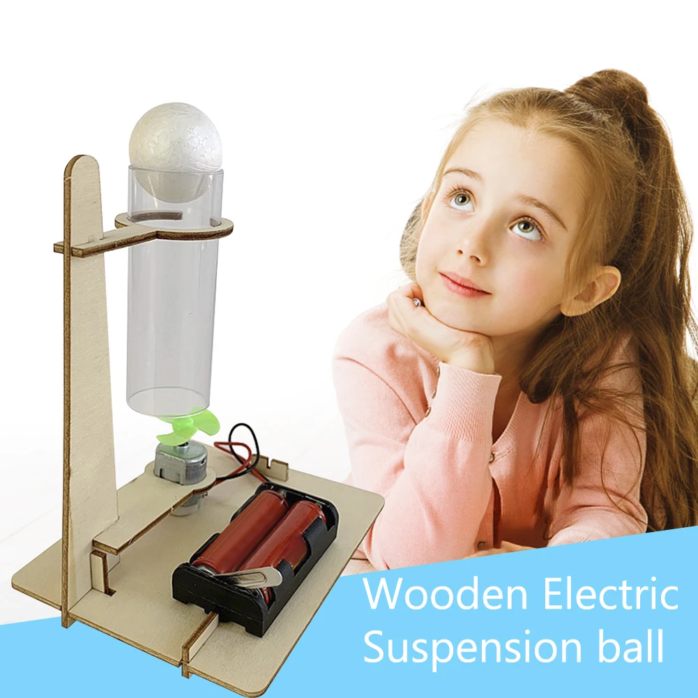 Classic Educational Assemble Toys Wood DIY Electric Floating Ball Model Kid Puzzle Science Experiment Kit Material