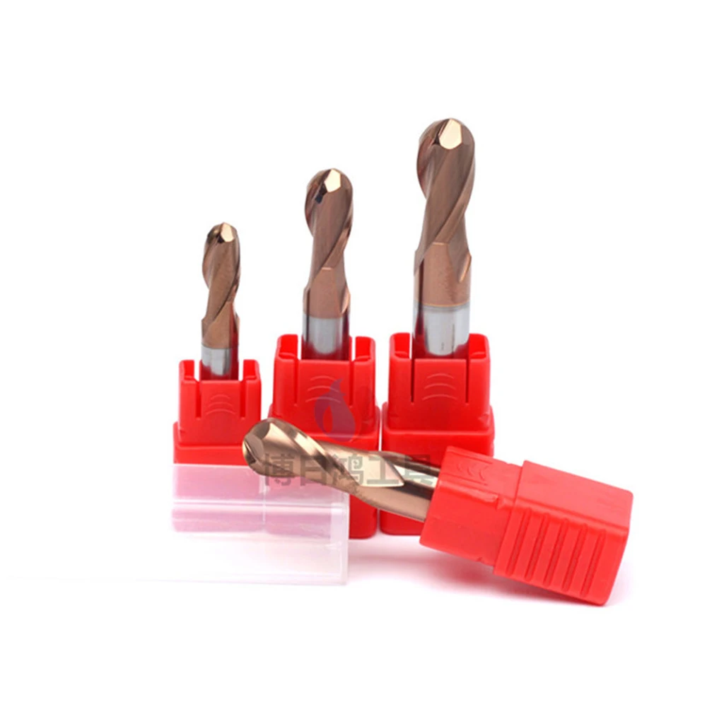 R2mm 2 flutes HRC55 Ball Nose End Mill Tungsten high quality Carbide Cutting tool CNC milling cutter Router Bit Milling Tool