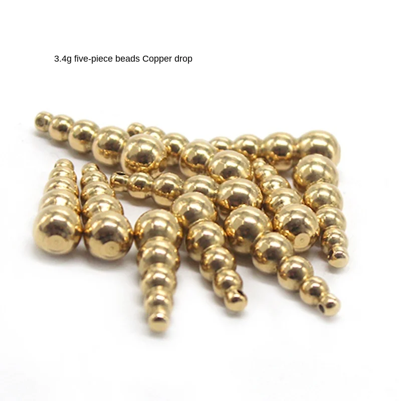 5pcs/lot hread  pure copper ball pendan Long range casting Deep Water Jig lead head sinkers for Lure Fishing Tackles Accessories