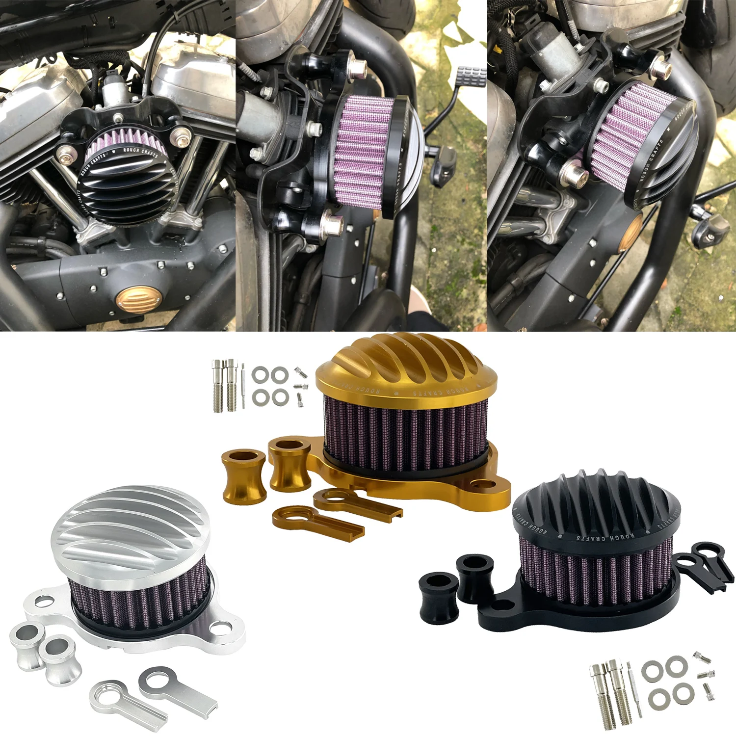Motorcycle Air Cleaner Intake Filter System Kit Case For Harley Sportster XL883 XL1200 XL 883 1200 2004-2016