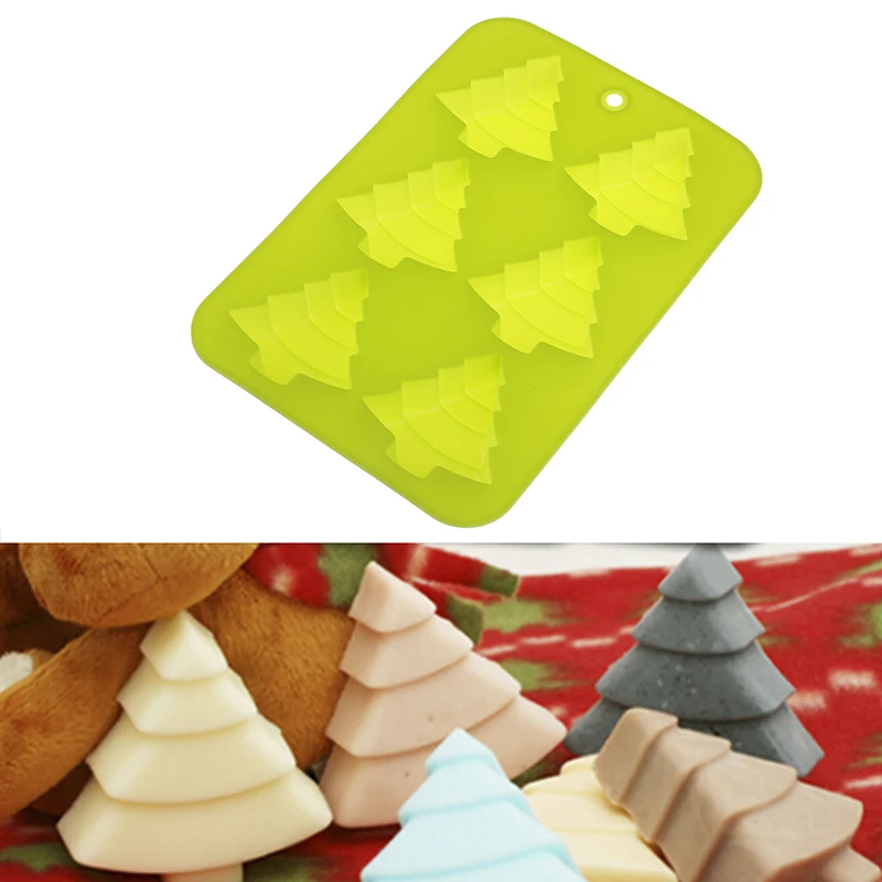 Durable 3D Christmas Tree Shape Silicone Soap Mold Handwork DIY Pudding Jelly Mold High Quality Kitchen Accessories Easy Clean