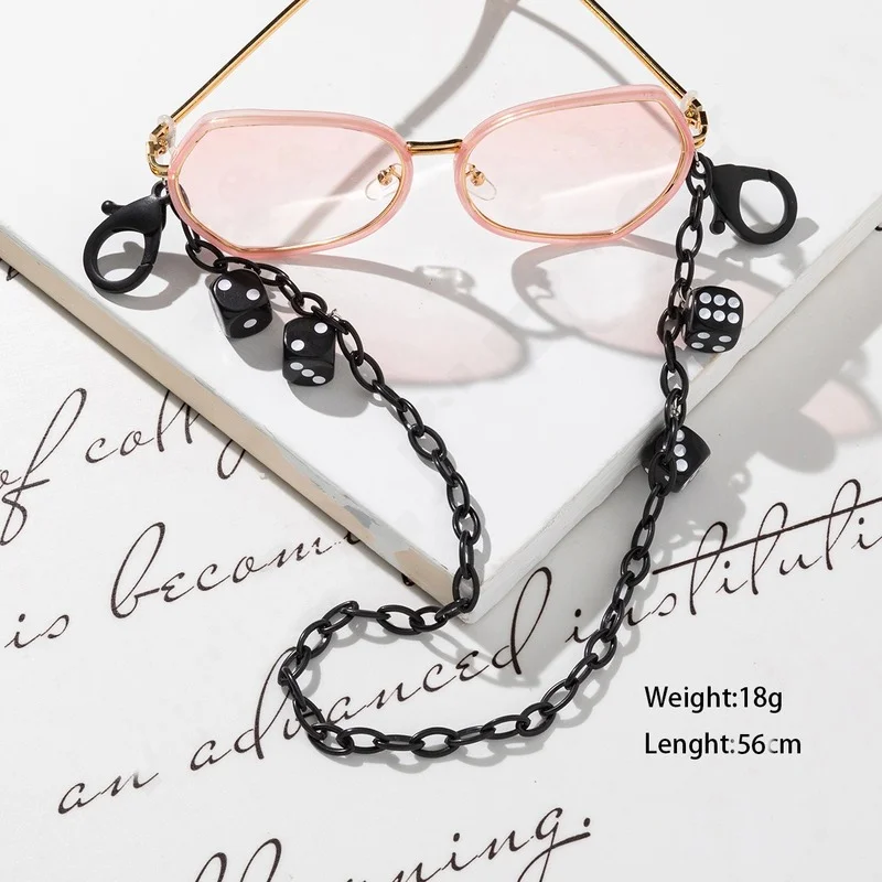 Fashion Acrylic Sweet Colorful Butterfly Bear Glasses Chain Lanyard Anti-lost Dice Mask Holder Neck Strap Eyewear Accessories