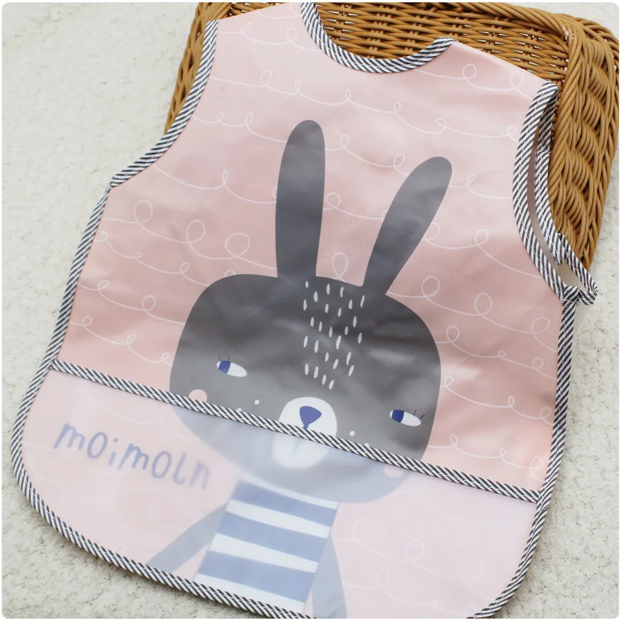 Imebaby children thickened EVA apron bib square saliva towel baby waterproof bib with rice pocket