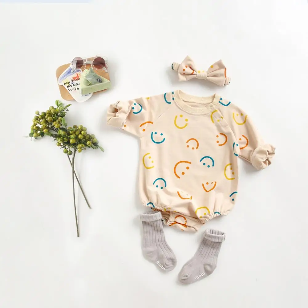 

Sanlutoz Long Sleeve Baby Girls Bodysuits Cotton Toddler Autumn Clothes with Headband Cute