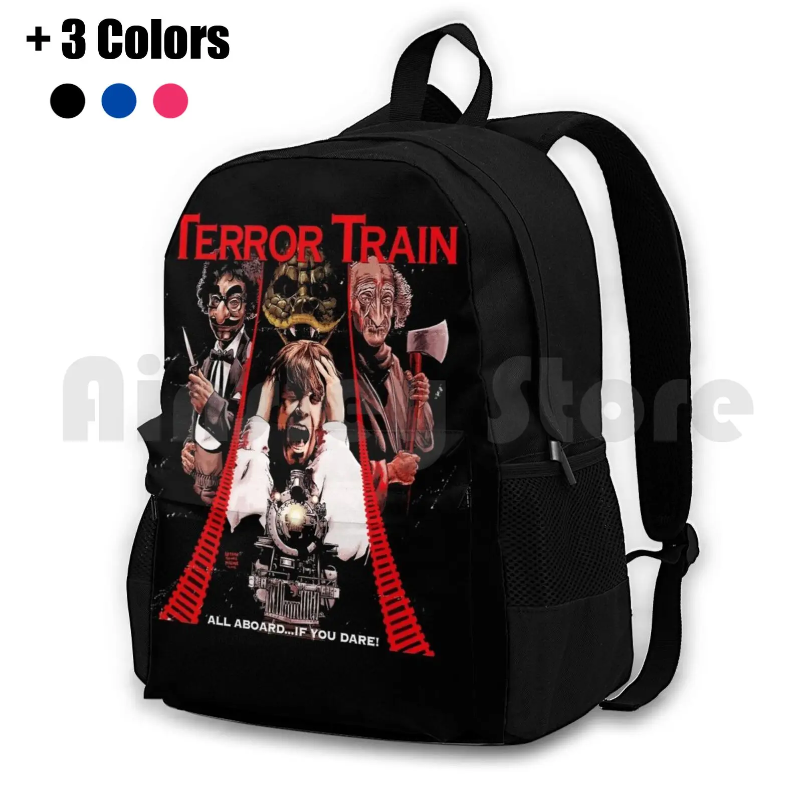 Terror Train Outdoor Hiking Backpack Riding Climbing Sports Bag Terror Horror Vintage Retro Cult Movie Horror Terror Movies