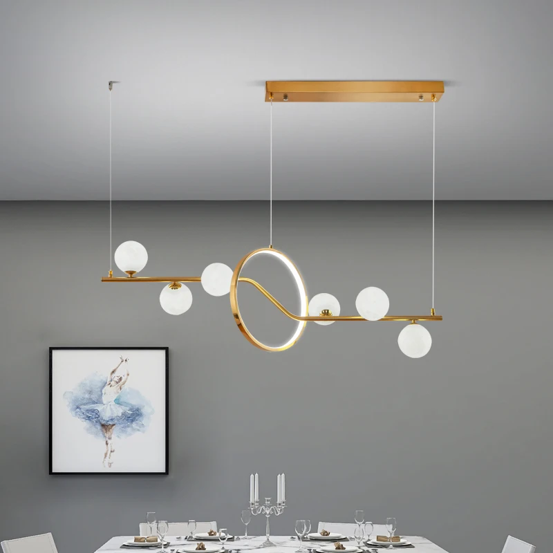 Modern Style Living Room Bedroom Minimalist Restaurant Pendant Light Nordic Clothing Decoration White Ball Pendant Lamp