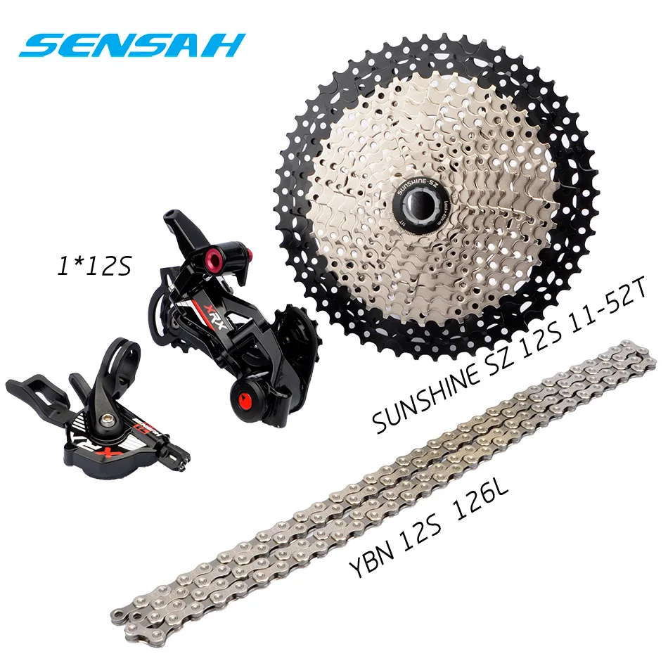 SENSAH MTB 12 Speed Groupset 12s 11-52T Cassette Shifter Rear Derailleur YBN Chain 4 Kits Set For Shimano SRAM