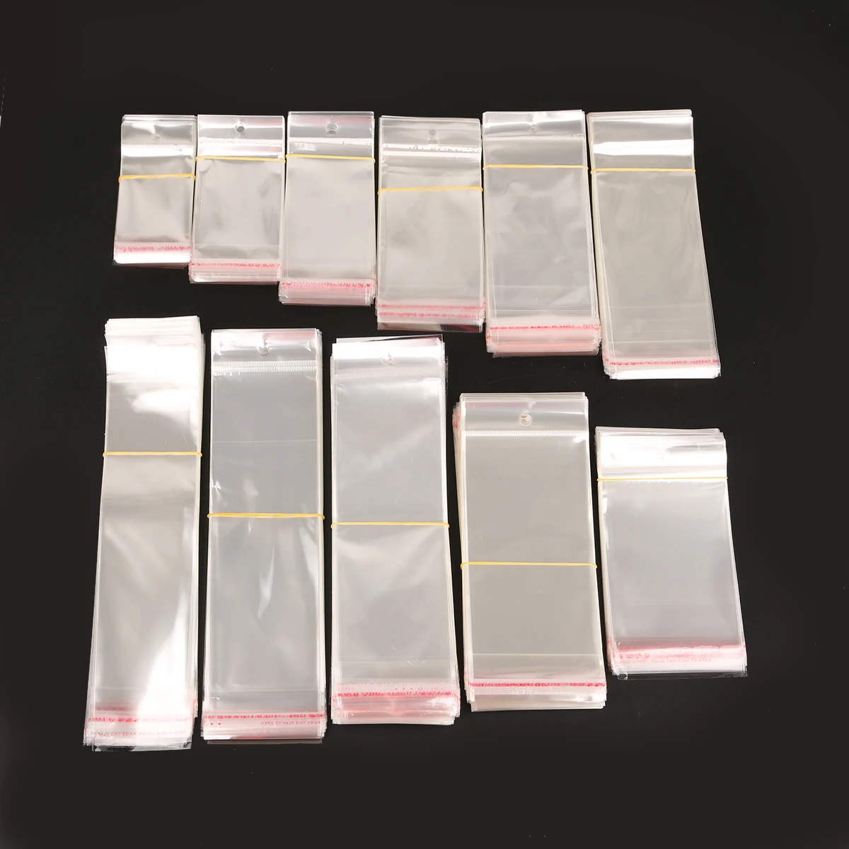 100pcs 8 Sizes Transparent Self Adhesive Sealed Opp Plastic Pouch Sachet Gift Bag For Jewelry Wedding Party Beads Packing Supply