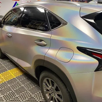 HOHOFILM-실버 매트 카멜레온 레이저 크롬 자동차 랩 비닐 크롬 비닐 레이저 도금 자동차 랩 스티커, 에어 릴리스 필름 
