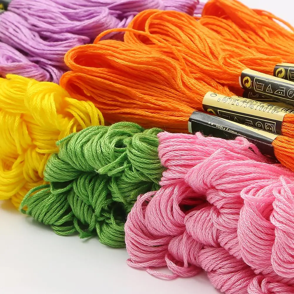 5pcs 10pcs 20pcs Randomly Color embroidery DIY Silk Line Branch Threads Similar Dmc Thread Floss Skein Cross Stitch Thread