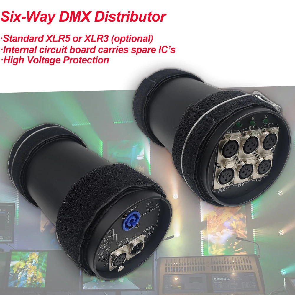 

Разветвитель фермы 6DX DMX Дистрибьютор DMX512 стандартный ретранслятор 85 в 265 в XLR pin с одним Inpu