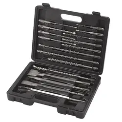 17PCS SDS Plus Hammer Drill Bit Set Rotary Bit Chisels Concrete Masonry Hole Tool