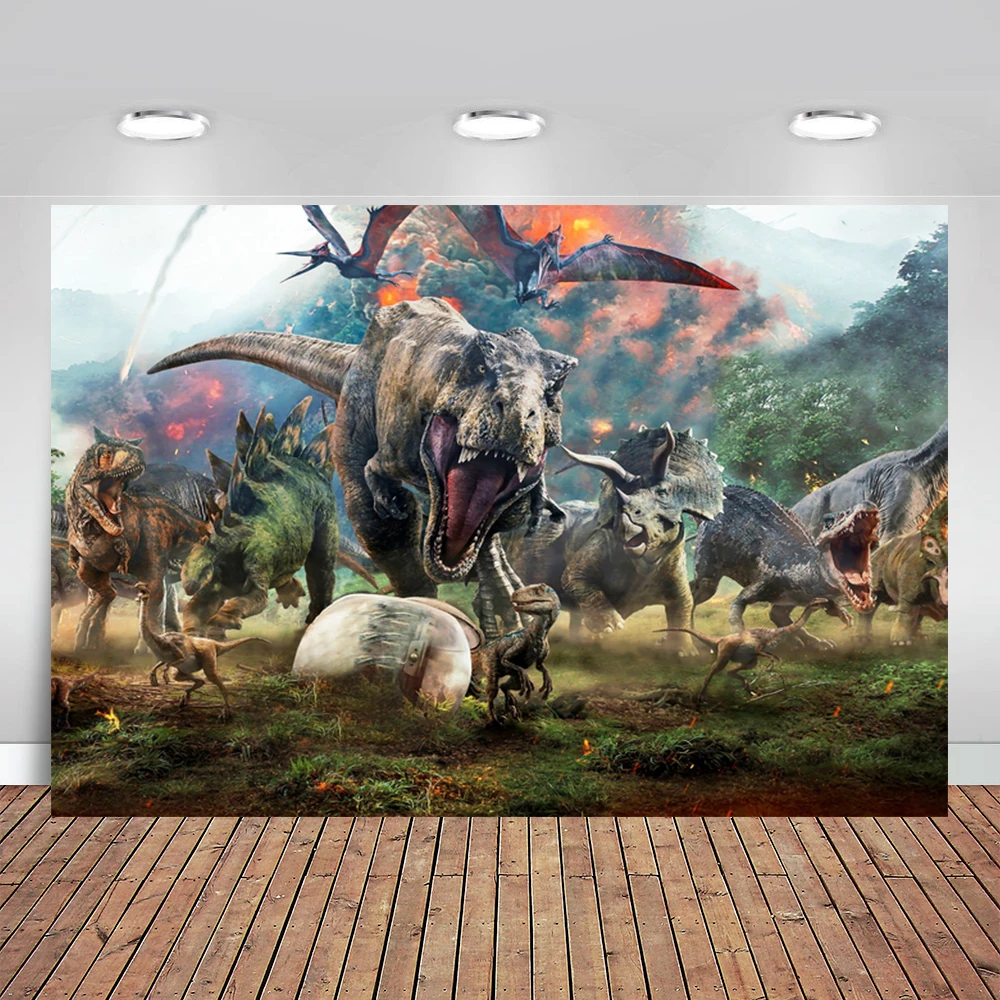 Photography Backdrop Jurassic Park World Dinosaur Theme Party Photographic Studio Photo Background Birthday Decorations Prop