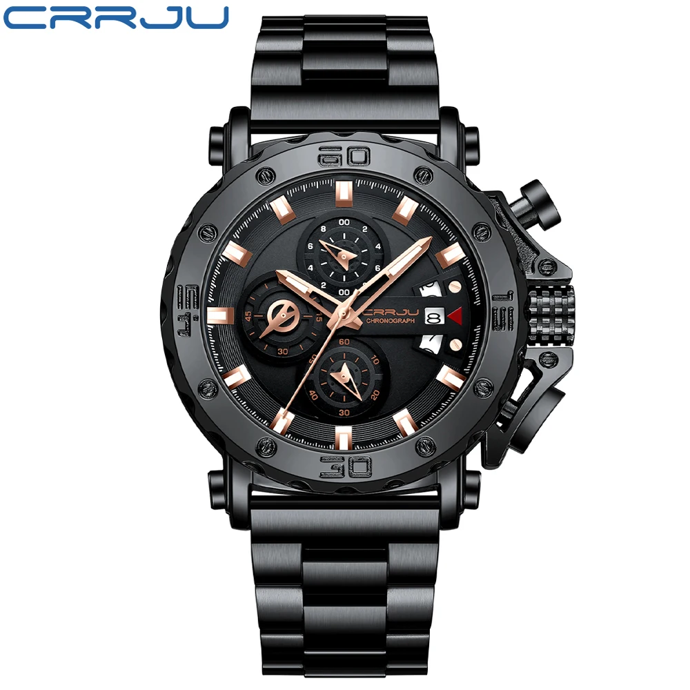 Sports Watches For Men 2022 Fashion Quartz Men Big Clock Top Brand Luxury Military Full Steel Waterproof Chronograph Wristwatch