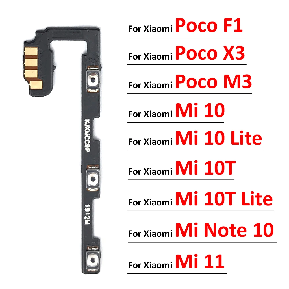 Power On Off Button sound volume Flex Cable For Xiaomi Mi 9T 10 10T 11 Pro Lite / Mi Note 10 Pro / Poco X3 M3 F1 F2 Pro