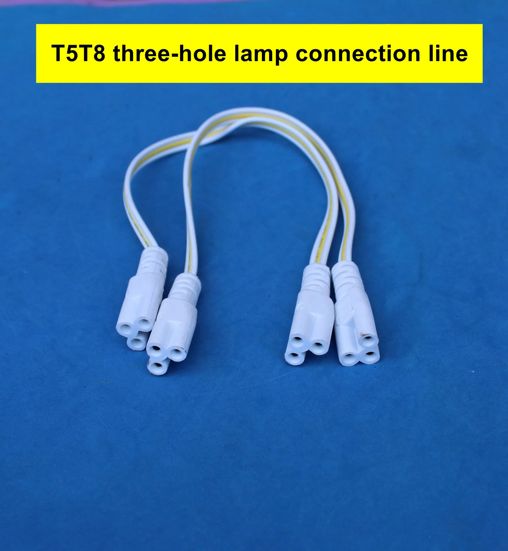 10pcs/lot Led Tube Fixture Connector T4/T5/T8 3holes Double-end Integrated Tube Flexiable Connector Cables Wire for Tube Light