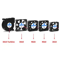 3D Printer Parts 5015/4010/4020 12V&24V Cooling Turbo Fan Brushless 2Pin For Extruder DC Cooler Blower Part Black Plastic Fans