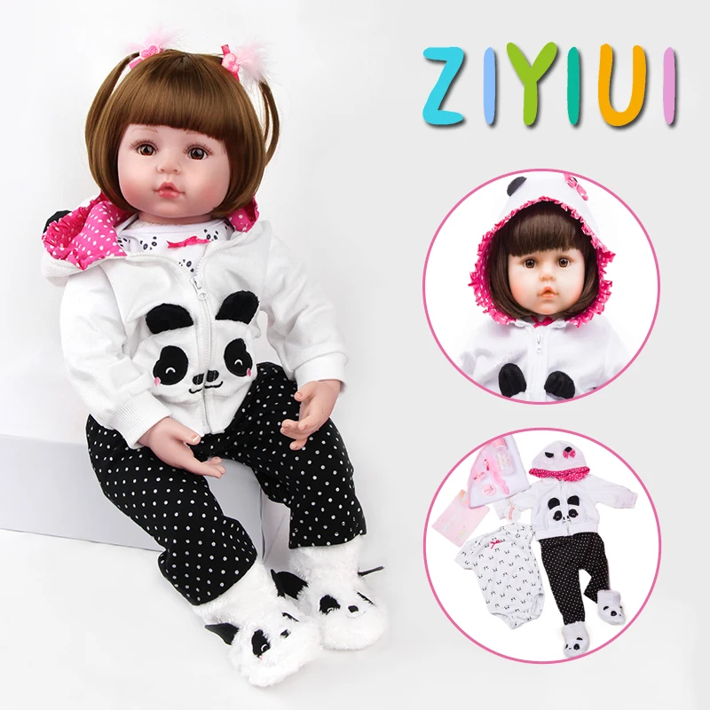 ZIYIUI Realistic Reborn Dolls 19 Inch 48 Cm Lifelike Girl Open Eyes Simulation Toddler Child Face That Bedtime Toys