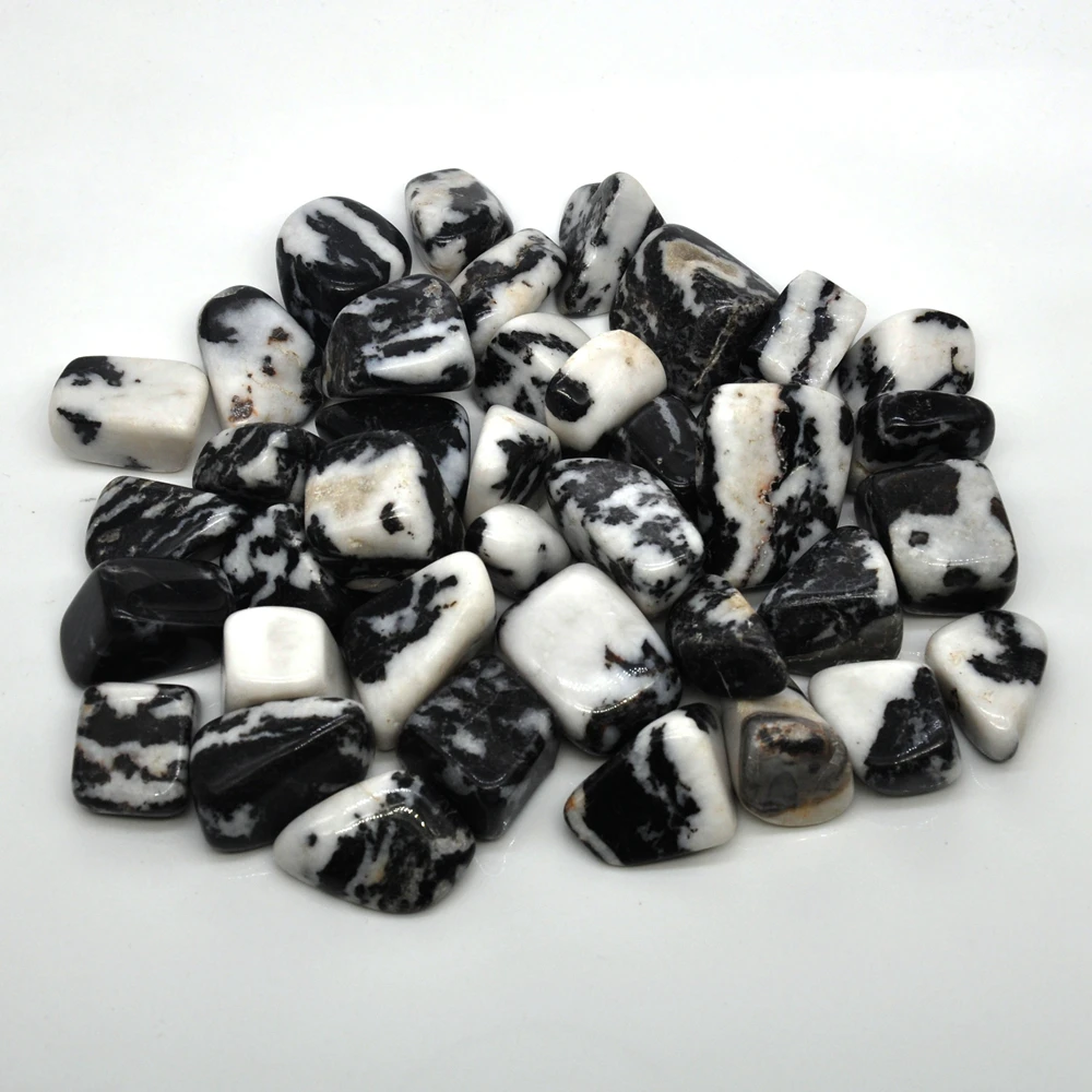 Natural Black&White Zebra Tumbled Stones Bulk Healing Crystals Reiki Polished Gemstones Raw Aquarium