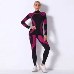 Conjunto de ropa interior de esquí para mujer y niña, traje térmico para entrenamiento, gimnasio, esquí, snowboard, deporte, correr, Yoga, ejercicio, Calzoncillos largos, 9185