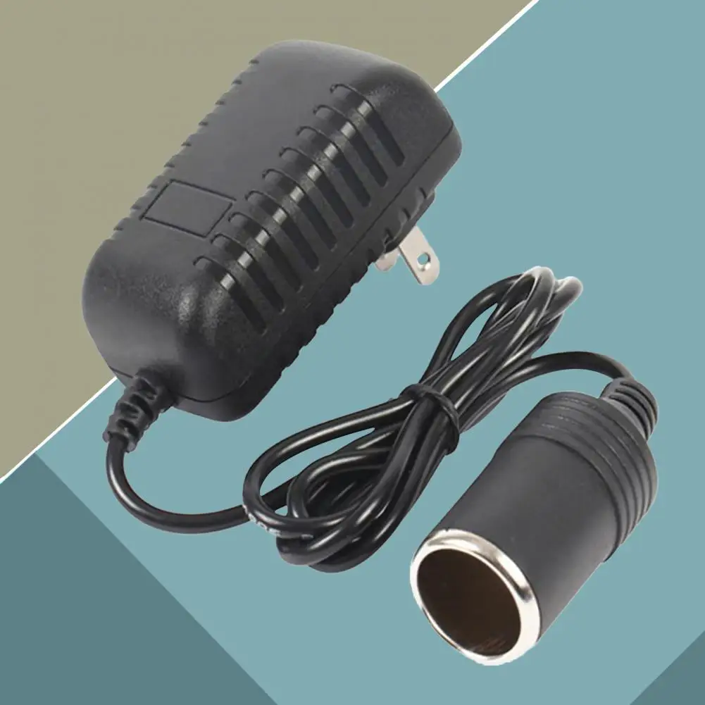 Portable Home 220V to 12V Car Cigarettes Lighter Socket Adapter Converter Cable Cigarette- Lighter