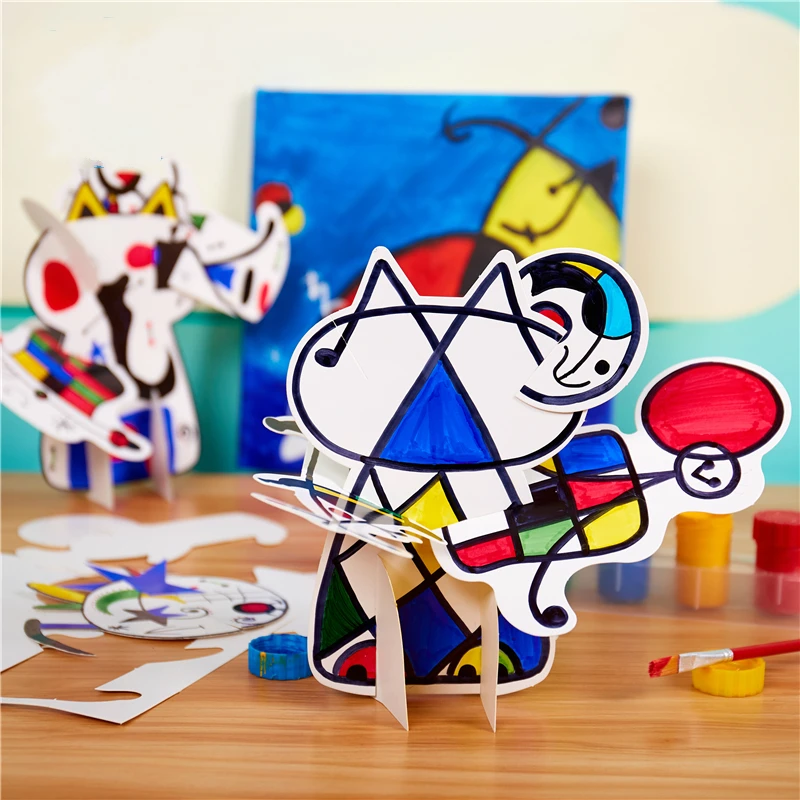 Craft Toys For Children Crafts Kids DIY Painting Graffiti Blank Cartoon Character Education Toys Montessori Teaching Aids Toy