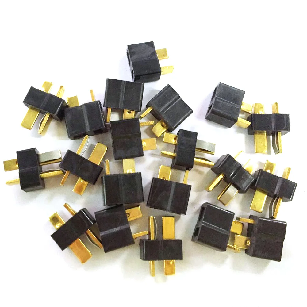 10 / 20 / 50 /100 pair Black T Plug Connectors Male Female for Deans For RC Lipo Battery Helicopter (10pair)